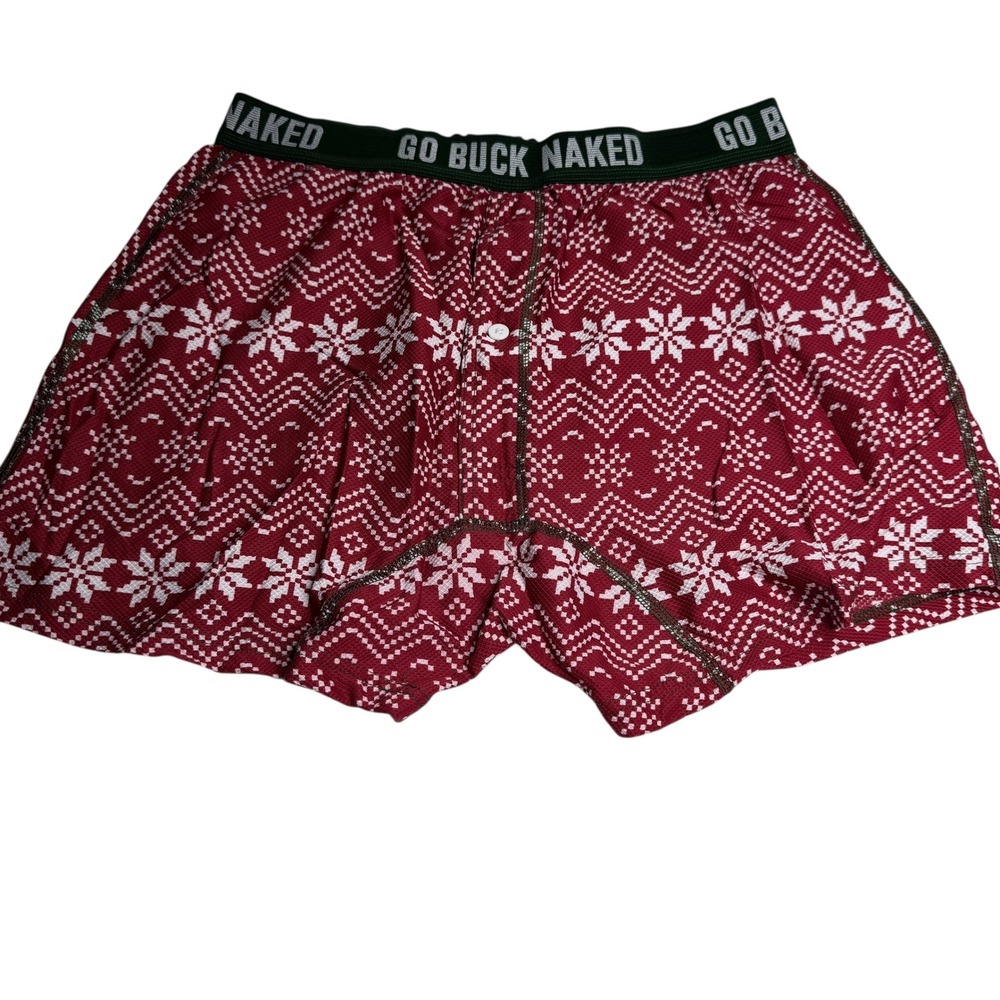 Go Buck Naked Mens Boxer Briefs‎ Holiday Snowflake Fair Isle Print Size M